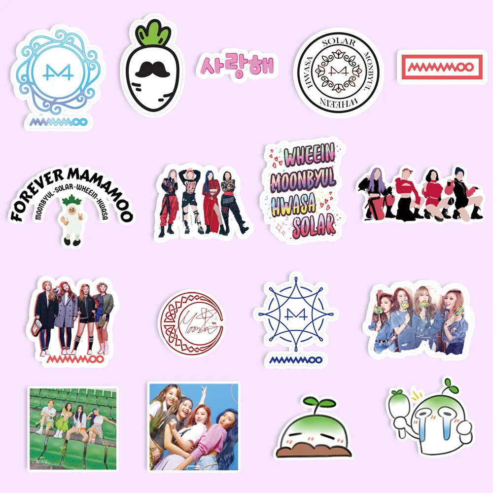 100pcs/set Kpop Mamamoo Character Stickers Waterproof High quality HD Photo for laptop Cup Notebook Stickers