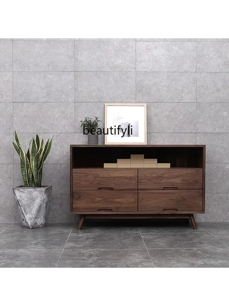 

07Solid Wood Sideboard Living Room Display Cabinet Simple Modern Pastoral Equipment Sideboard drawer furniture