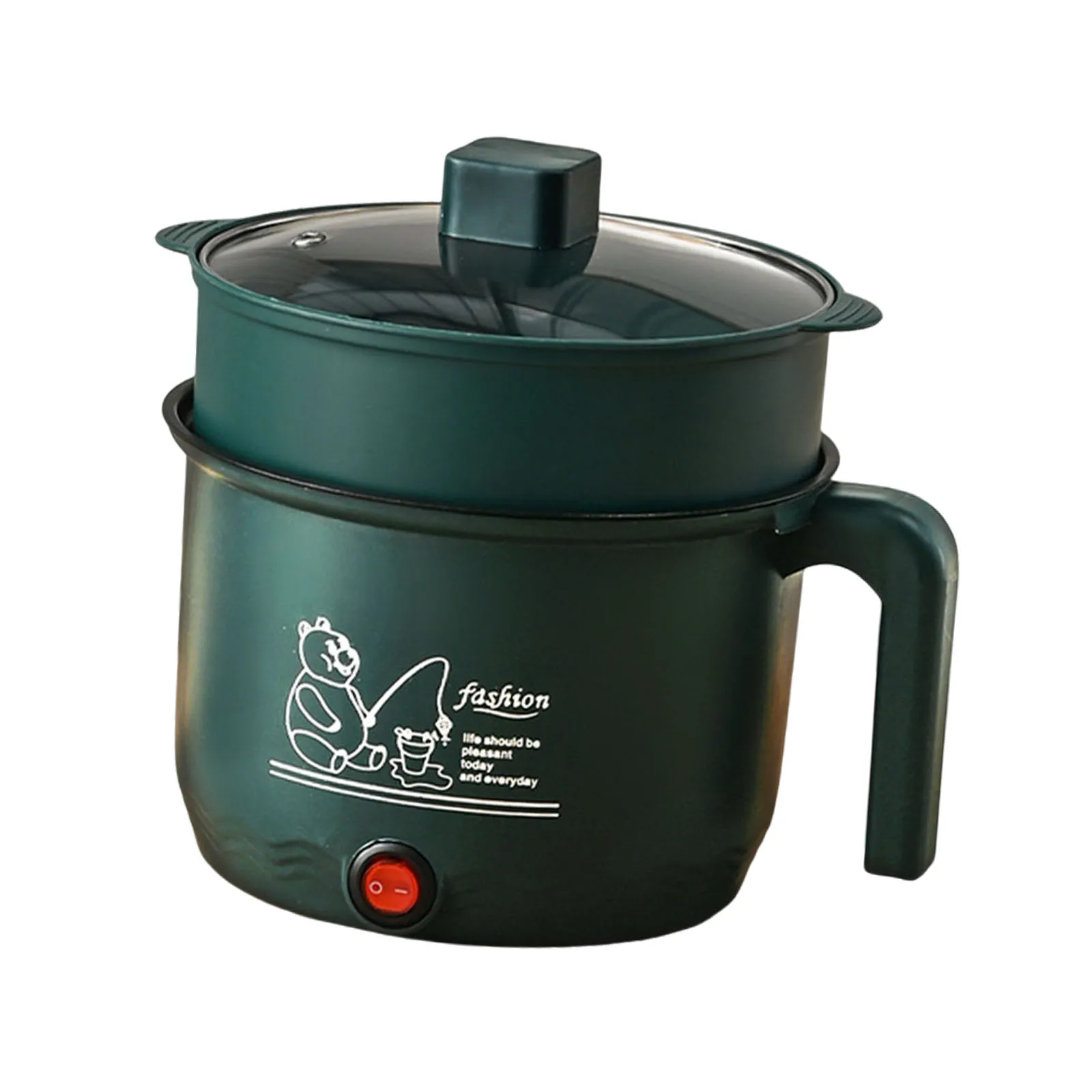 Mini Hot Pot Nonstick Noodles Cooker: 1.8L Small Electric Rice Cooker 600W Multifunctional Electric Skillet for Egg