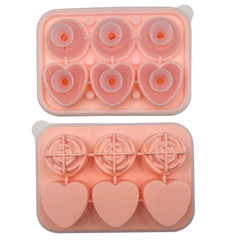 Heart Flower Food Grade Ice Cube Tray Silicone Mold Rose Love Ice Ball Mould Chocolate Candy Jelly Making Set Party Cake Decor