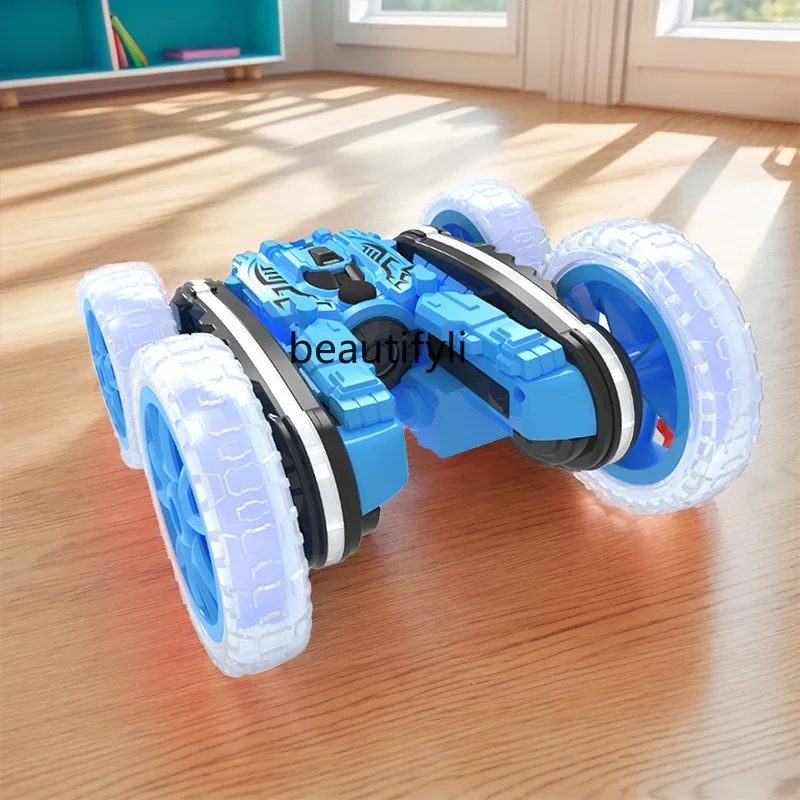 Children's remote control stunts car lights four-wheel drive amphibious remote control car toy tumbling off-road vehicle