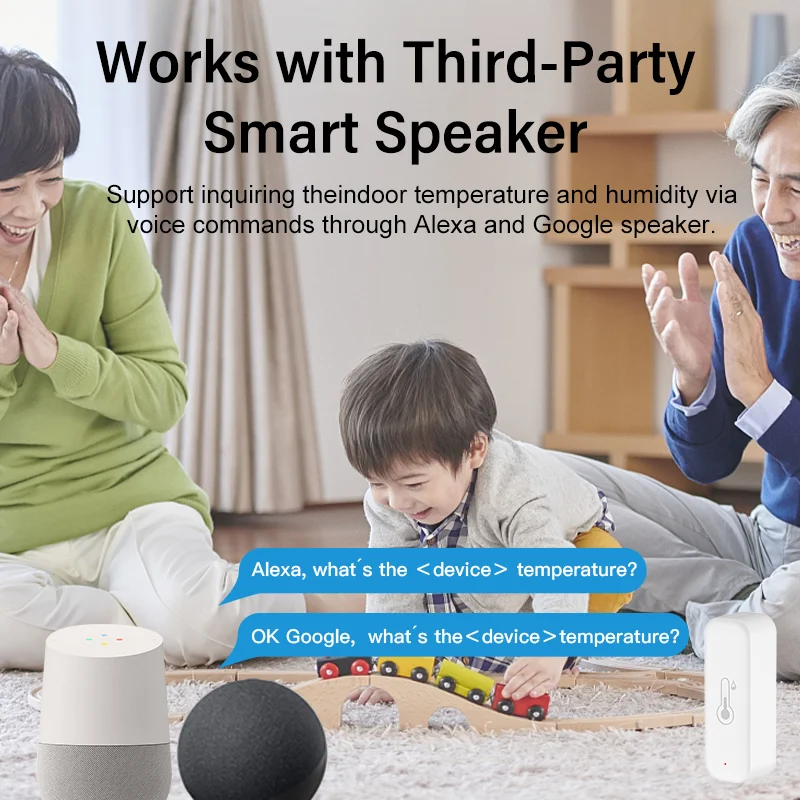 Tuya-termómetro inteligente Zigbee para el hogar, higrómetro con WiFi, 3,0 de temperatura y humedad, alarma remota, funciona con Alexa y Google Home