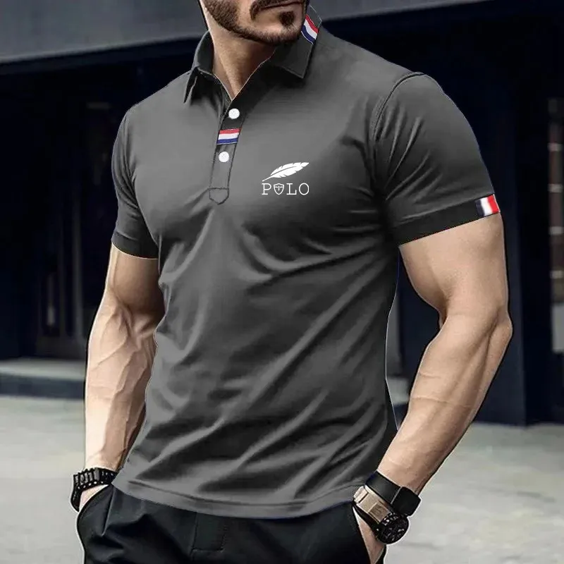 2025 New Men's Spring Casual Short Sleeve Polo Shirt