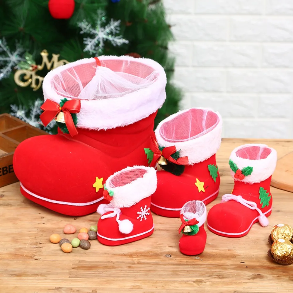 1Pcs Nette Weihnachten Strümpfe Dekoration Anhänger Candy Stiefel Geschenk Tasche Kleine Stiefel Geschenk Tasche Kleine Ornamente Weihnachten Dekorationen