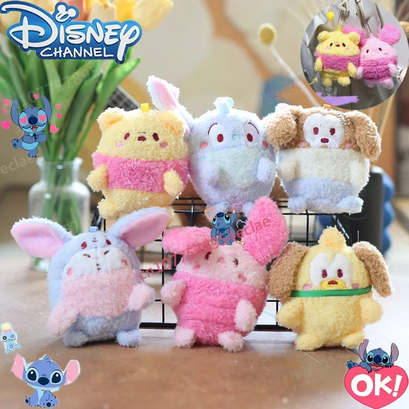 

New Disney Stitch Cute Plush Keychain Pendant Kawaii Pooh Slow Rebound Kids Decompression Plush Toy Bag Pendant Halloween Gift