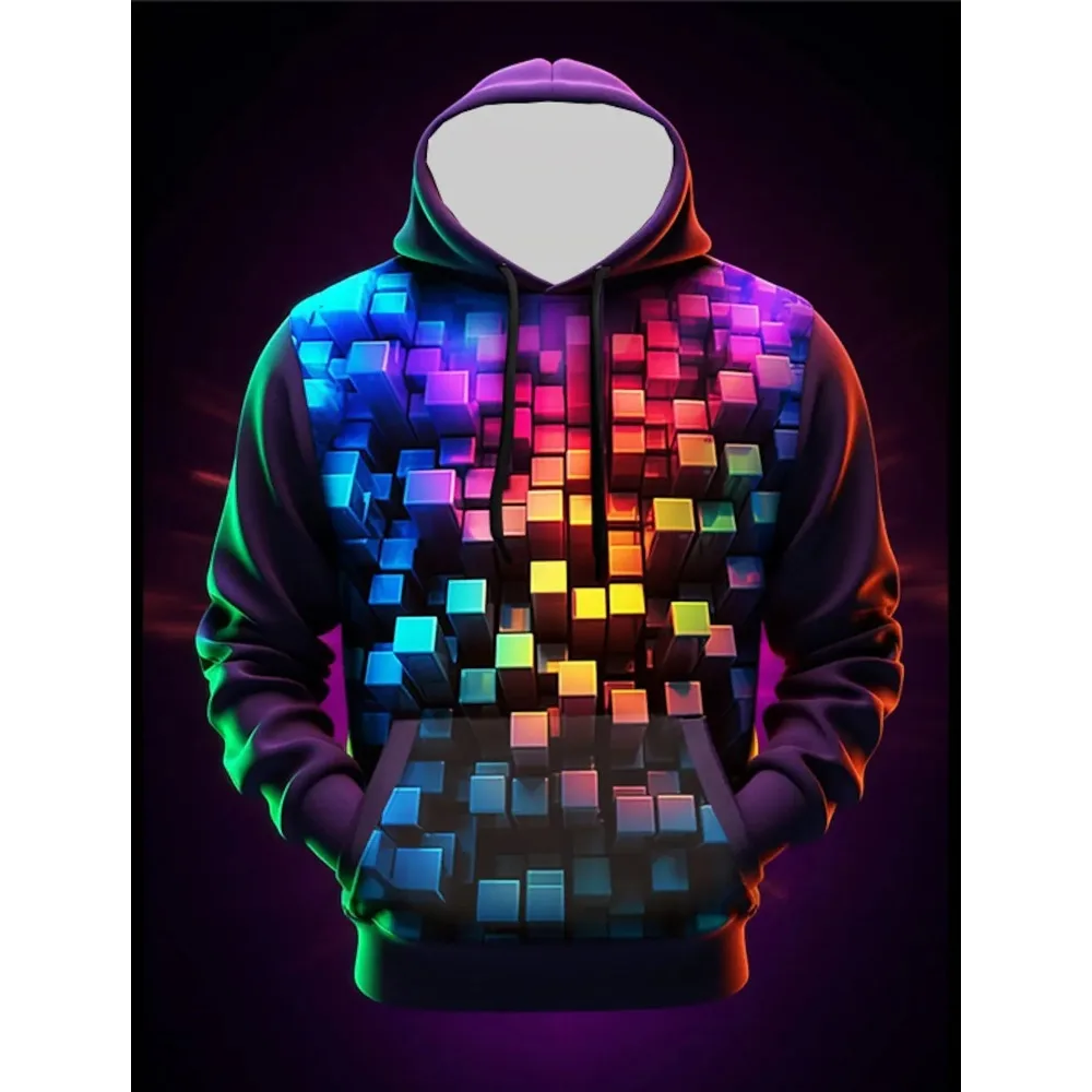 Men's Fashion 3D Print Hoodie Hoodies Long Sleeve Hooded Print Front Pocket Spring & Fall Hoodie Sweatshirt