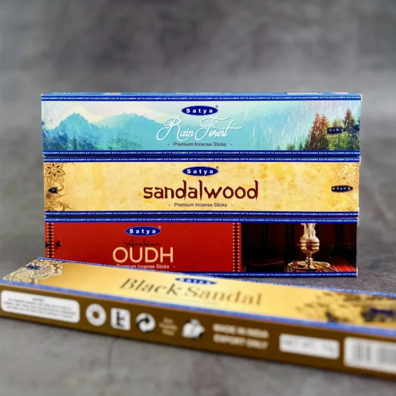Handmade India Stick Incenses Natural White Sage Sandalwood for Home Meditation Indoor Air Cleanse Champa Satya