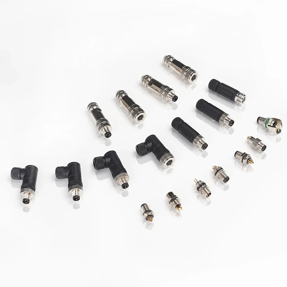 Price for 100 pcsWholesales 90 degree IP67 waterproof PA66+GF20% male&female 2 3 4 5 pin m8 circular connector