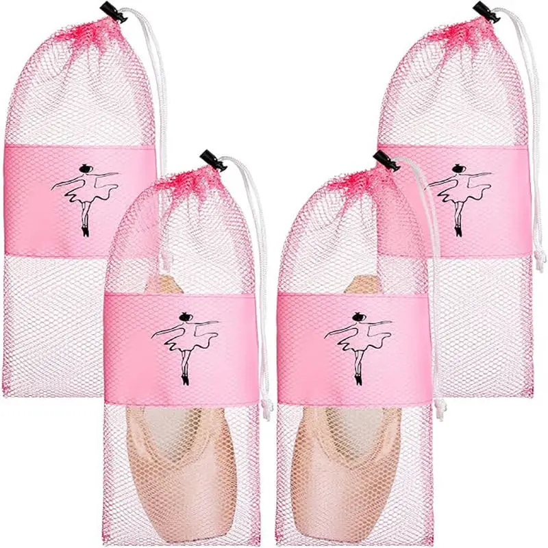 Shoe Storage Bag Ballet Dance Shoes Storage Bag with Drawstring Mesh Bag  Handbag Bags Pouches Satin Ballet Shoe Bag Shoes Pouch