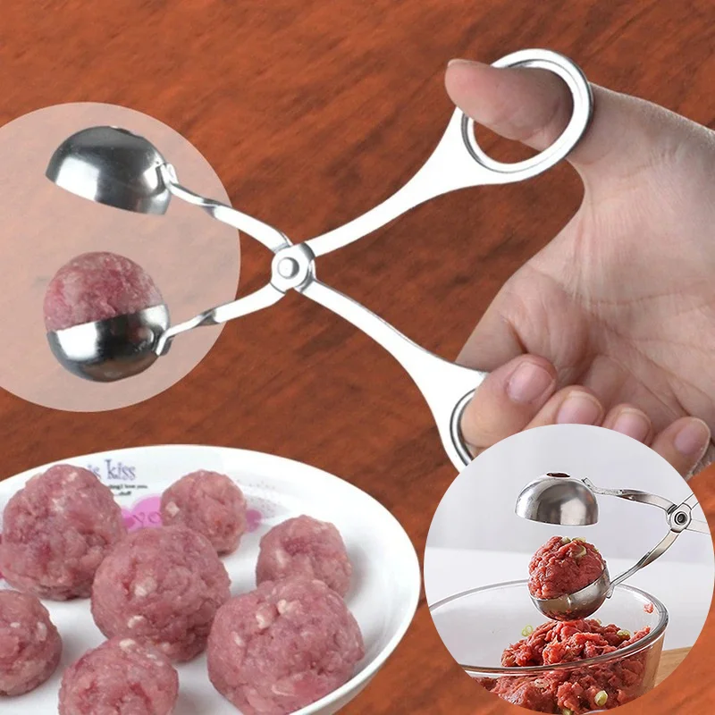 Stainless Steel Dumpling Shrimp Ball Maker Multi-Function Kitchen Tool for Fish Meat Veggie Rolls Ergonomic Handle  Kitchen