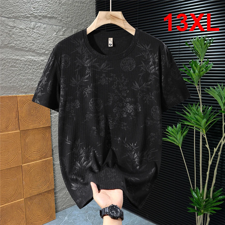 

13XL 12XL Plus Size T-shirt Men Summer Short Sleeve T-shirt Male Fashion Casual Tshirt Big Size
