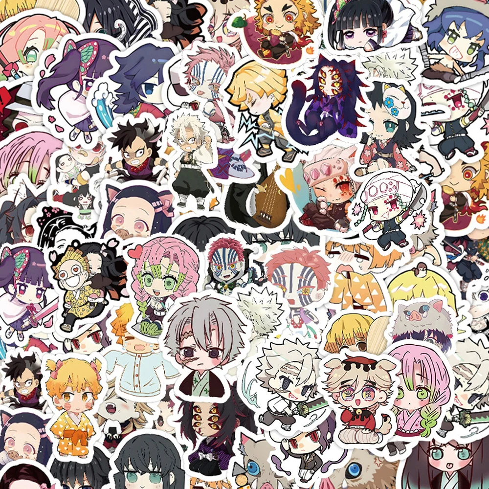 10/30/60pcs Kawaii Anime Demon Slayer Stickers Leuke Cartoon Decals Speelgoed DIY Briefpapier Telefoon Bagage waterdichte Graffiti Sticker
