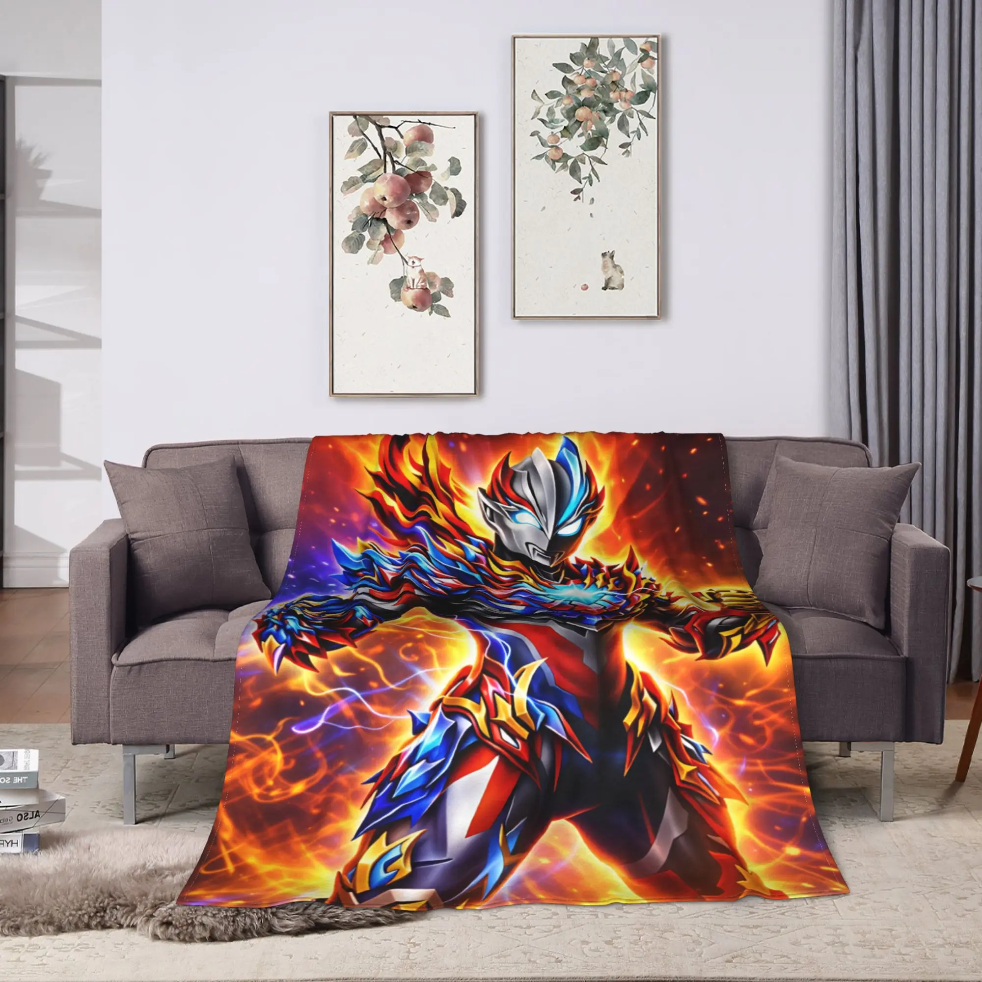 2026 New Ultraman Zero Blankets  Warm Soft Fluffy Plush Throw Blanket For Couch Chair Travel Office Flannel Bedspread Bed Cover
