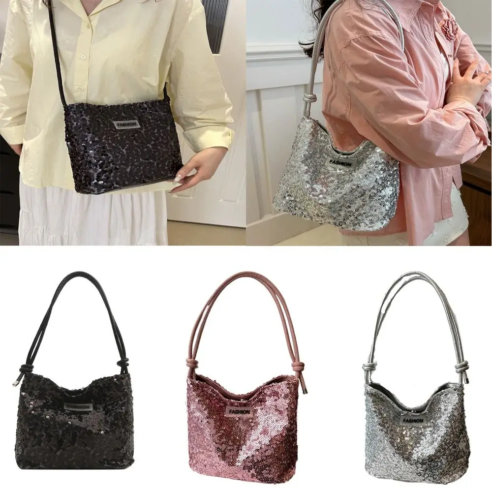 Party Decor Sequins Shoulder Bags Messenger Bag Organizer Makeup Bag Sequins Bucket Bag Cosmetic Bag Handbag Lady Girls Women