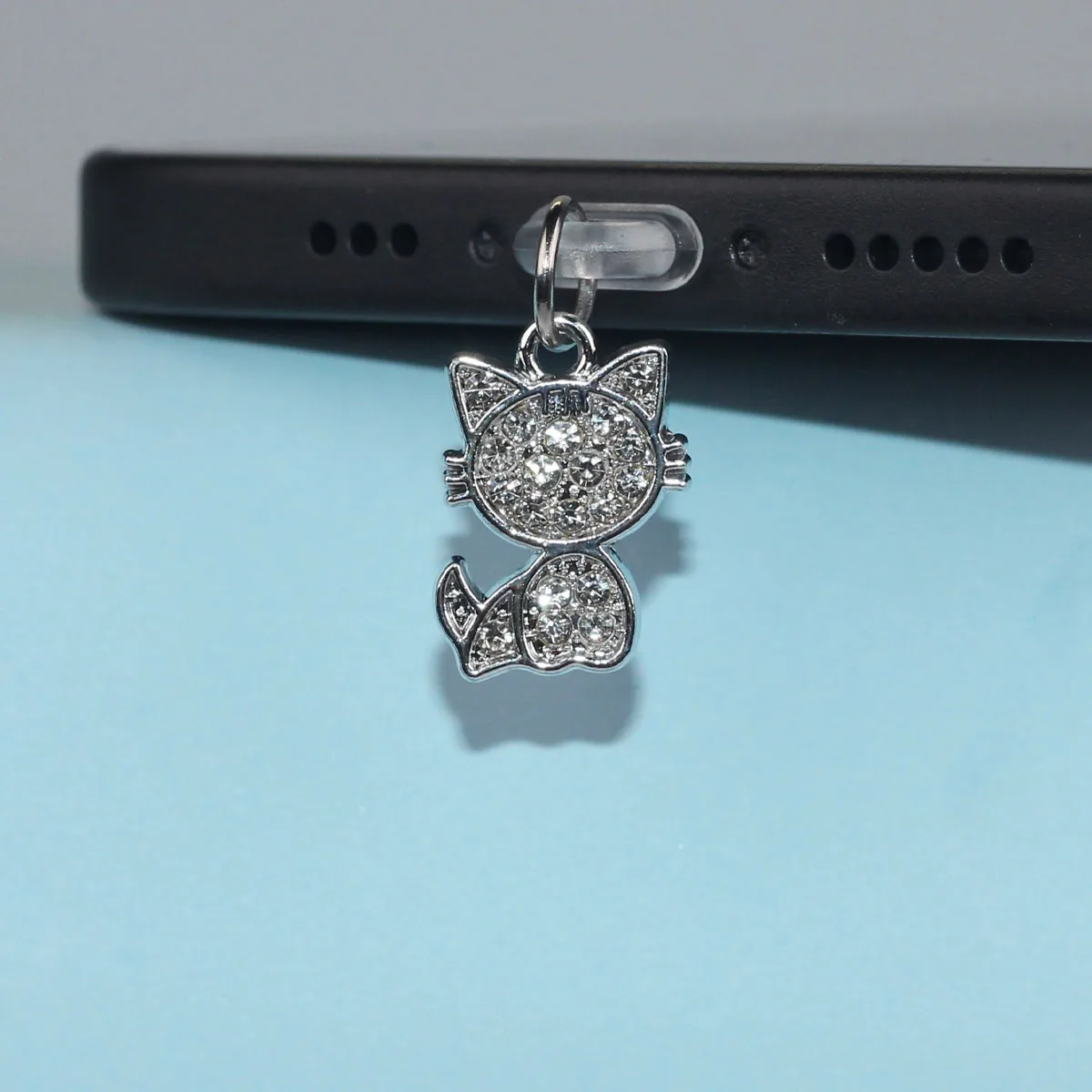 水ダイヤモンドクリスタルストーンかわいい美しいフクロウ猫アンカー電話ダストプラグ装飾品アクセサリー Iphone タイプ c ポート