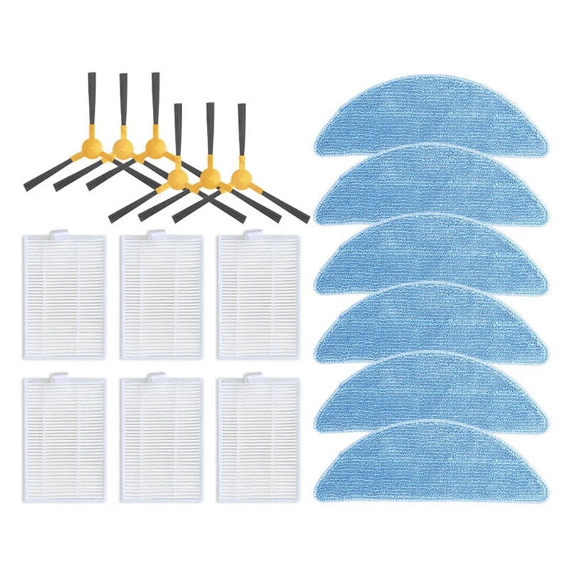 Compatible For Redmond RV-R670S Replacement Side Brush HEPA Filter Mop Pads Replacement Parts Accessories 1Set