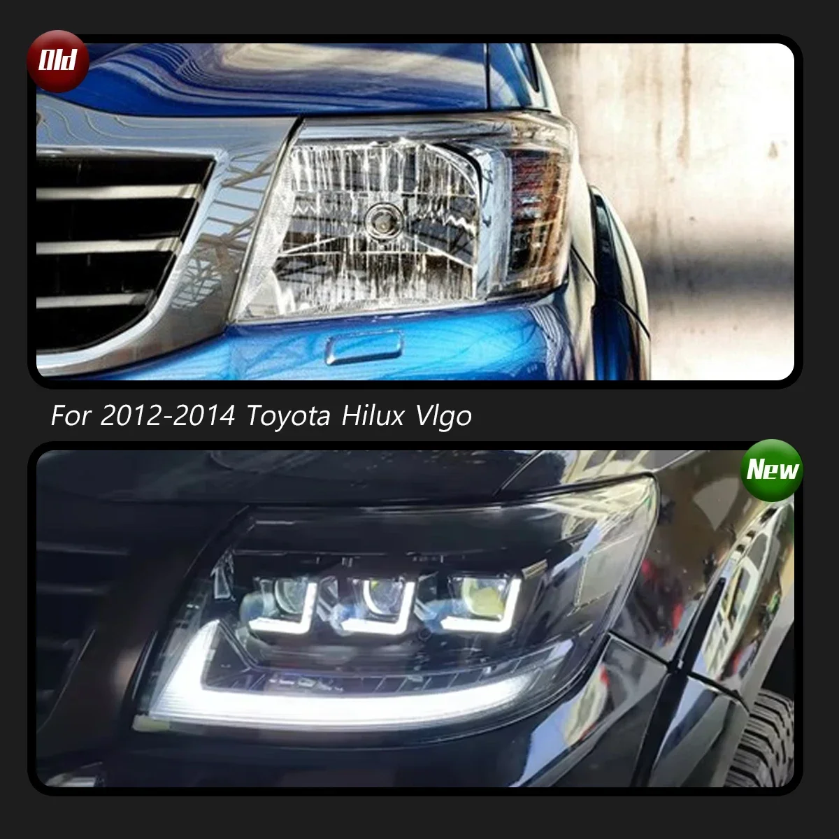 

TYPY новая светодиодная фара, обновленная, модифицированная для Toyota Hilux Vigo, фара 2012-2014, динамический сигнал, автоаксессуары
