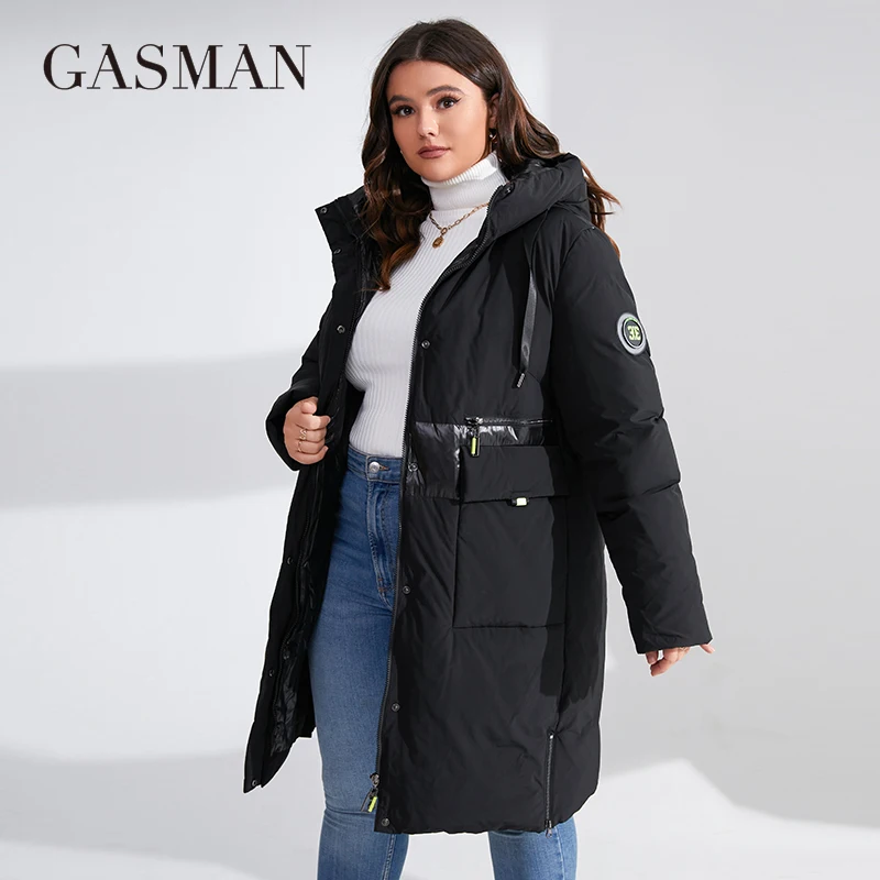 GASMAN 2023 brand new women's coat Women's winter jacket down parka warm outwear Female black patchwork thick jacket 020