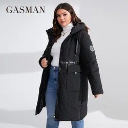 GASMAN 2023 brand new women's coat Women's winter jacket down parka warm outwear Female black patchwork thick jacket 020