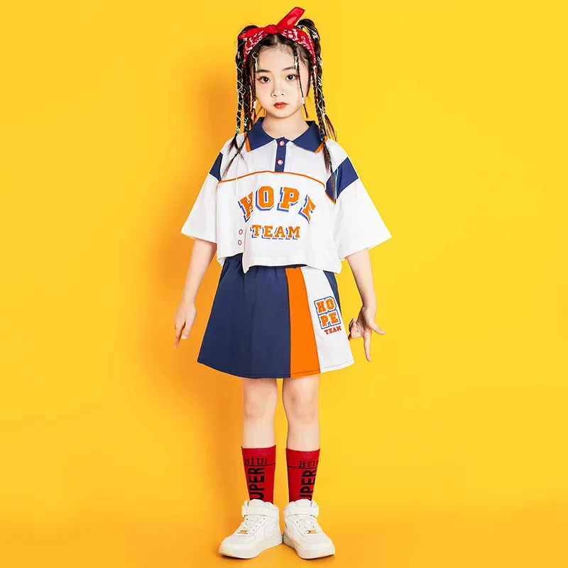 

COSda@Girls Clothes Hip Hop Street Dance Outfits Boys Patchwork Sweatshirt Casual Cargo Pants Set Kids Jazz Dancing Stage Costum