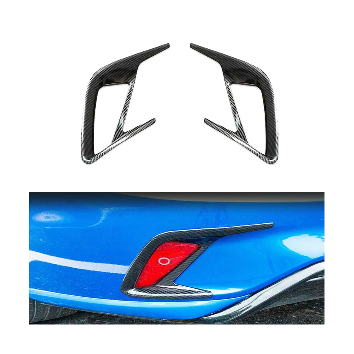 2PCS Rear Fog Light Lamp Frame Cover Trim for Ford Focus MK4 Sedan 2019-2020