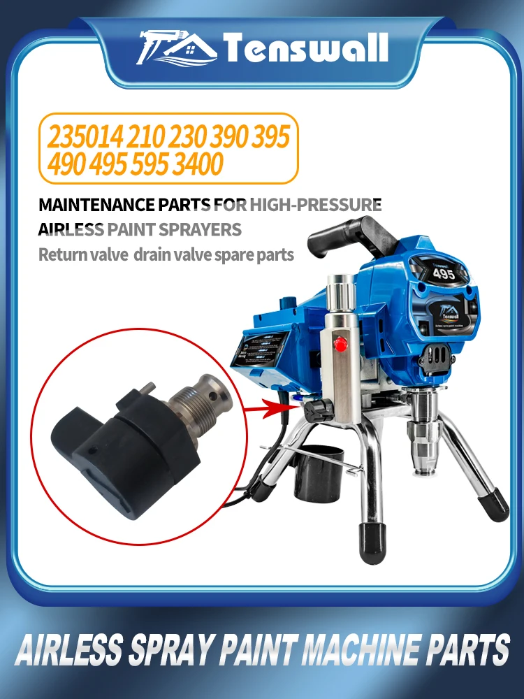 High-pressure airless paint sprayer repair parts,Return valve, drain valve spare parts 235014 210 230 390 395 490 495 595 3400