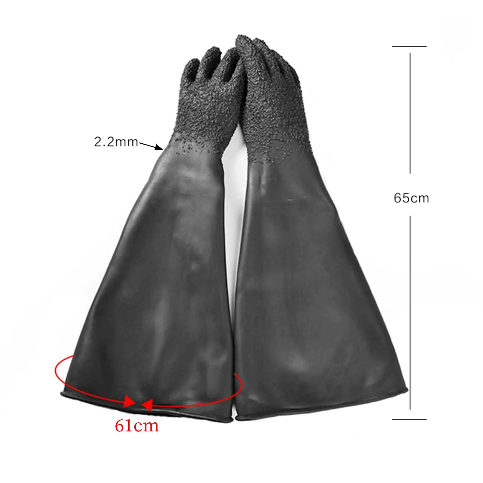65cm Sandblasting Protective Gloves Chemical Resistant Safety Work Gloves for