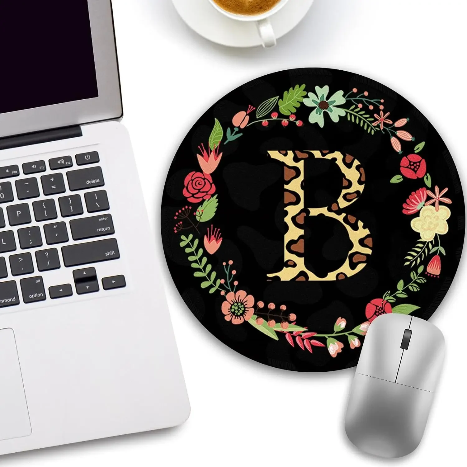 Mouse pad 1pc Moderate thickness Black Round Mouse Pad Personalized, Computer Mouse Pads for Desk, Travel Mousepad with Non-Slip