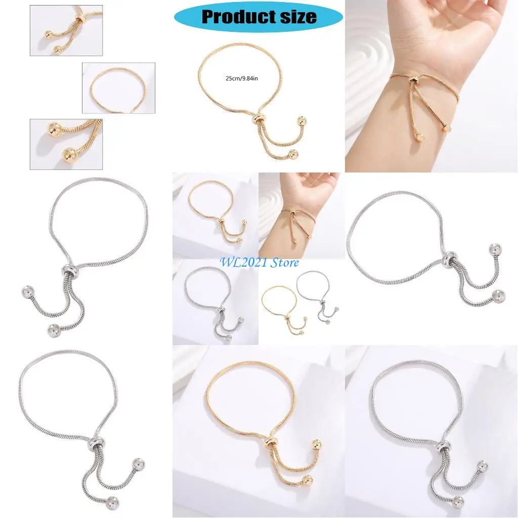 

G5GC Elegant Slip On Copper Beaded Bracelet Flexible Sizing Everyday Jewelry