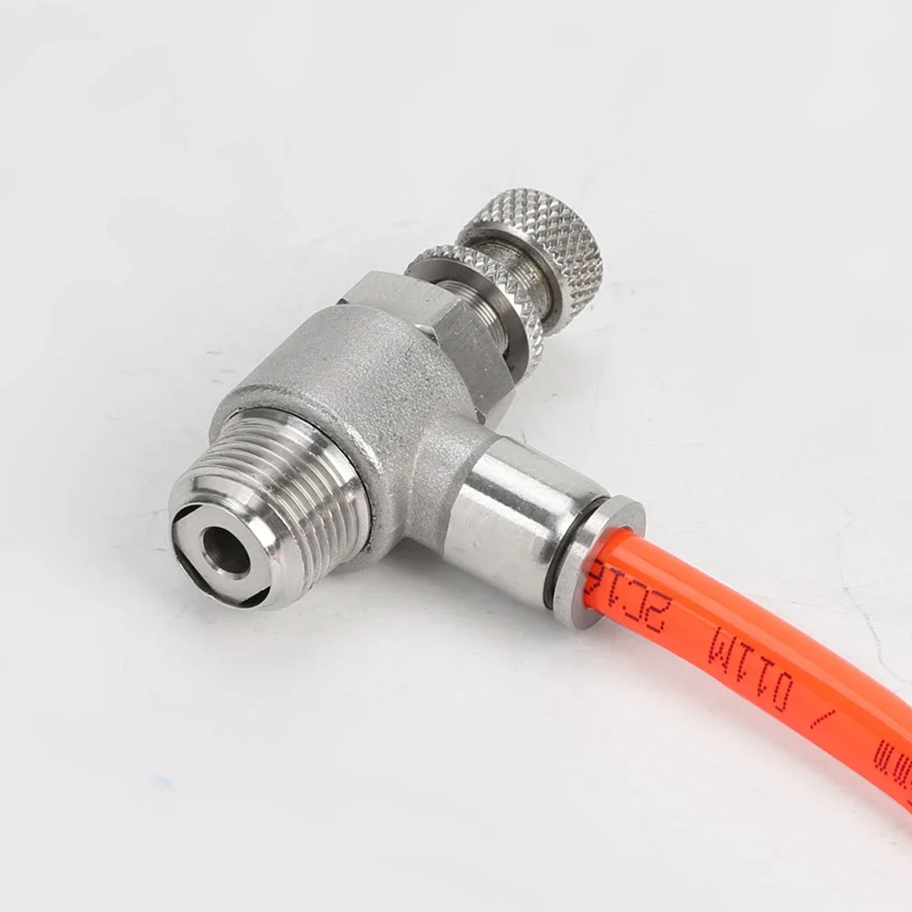 Throttle Valve SL 4-12mm Pipe Control Valve 304 Stainless Steel Tube Air Hose Pneumatic Quick Push In Fittings Male BSPT Thread