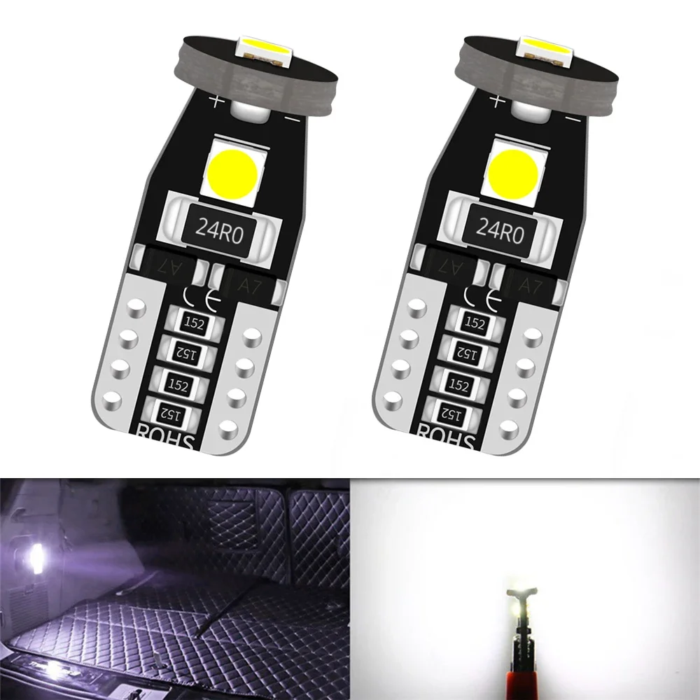 

2X T10 Car Interior Red White Yellow Reading Dome Led W5W Revers License Plate Brake Trunk Bulb 12V Gap Signal Modeling At Night