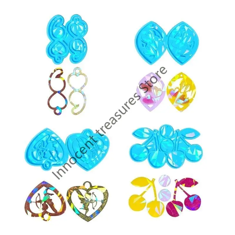 

3XUA Heart Cherry Silicone Molds Mold Keyring Earring Pendant Making Tool