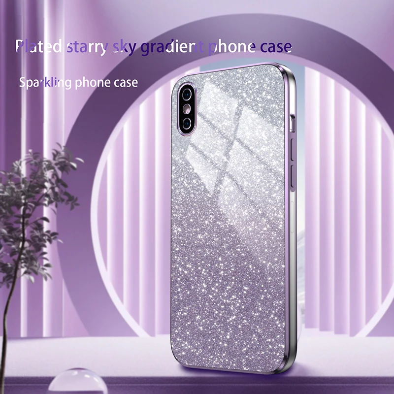 For iphone X XR XS Max Case Bling Luxury Electroplate Glitter Phone Case For iphone XR Shockproof Soft Bumper Clear Back Cover