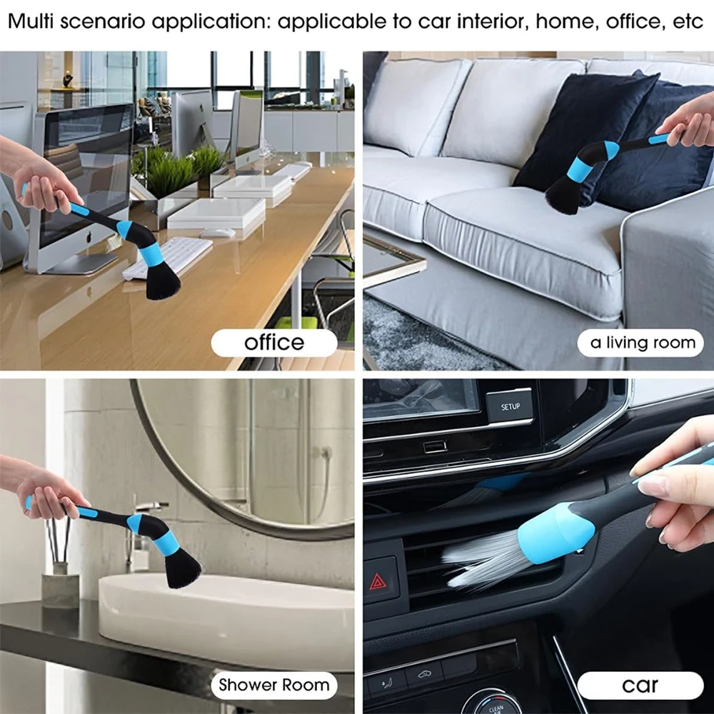 3PCS Car Interior Detail Cleaning Brush Wheel Rims Clean Brush Elbow Sweeping Tools Air Conditioner Air Outlet Cleaning Brushes - Image 3
