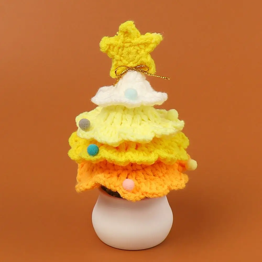 Cute Crochet Christmas Tree Decor Mini Finished Christmas Tree Potted Knitted Flower Plants Pine Handmade - Image 5