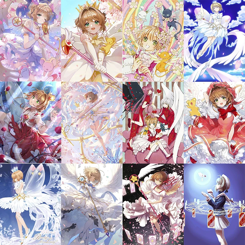 2024 nowy 5D DIY Cardcaptor Sakura diamentowy haft diamentowy zestaw do malowania kolory olej ręcznie robiony DIY mozaika ozdoby do dekoracji wnętrz