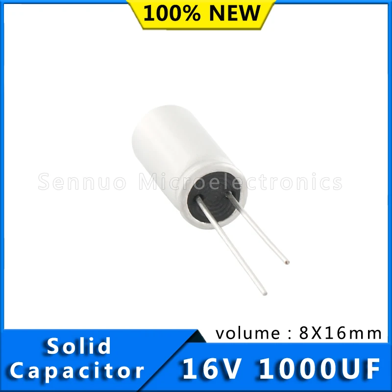 10 قطعة جديد 1000 فائق التوهج 16 فولت المكثفات اللوحة الصلبة مكثف psg 16V1000UF 8mmX16mm الصلبة غلاف من الألومنيوم التحليل الكهربائي 105c