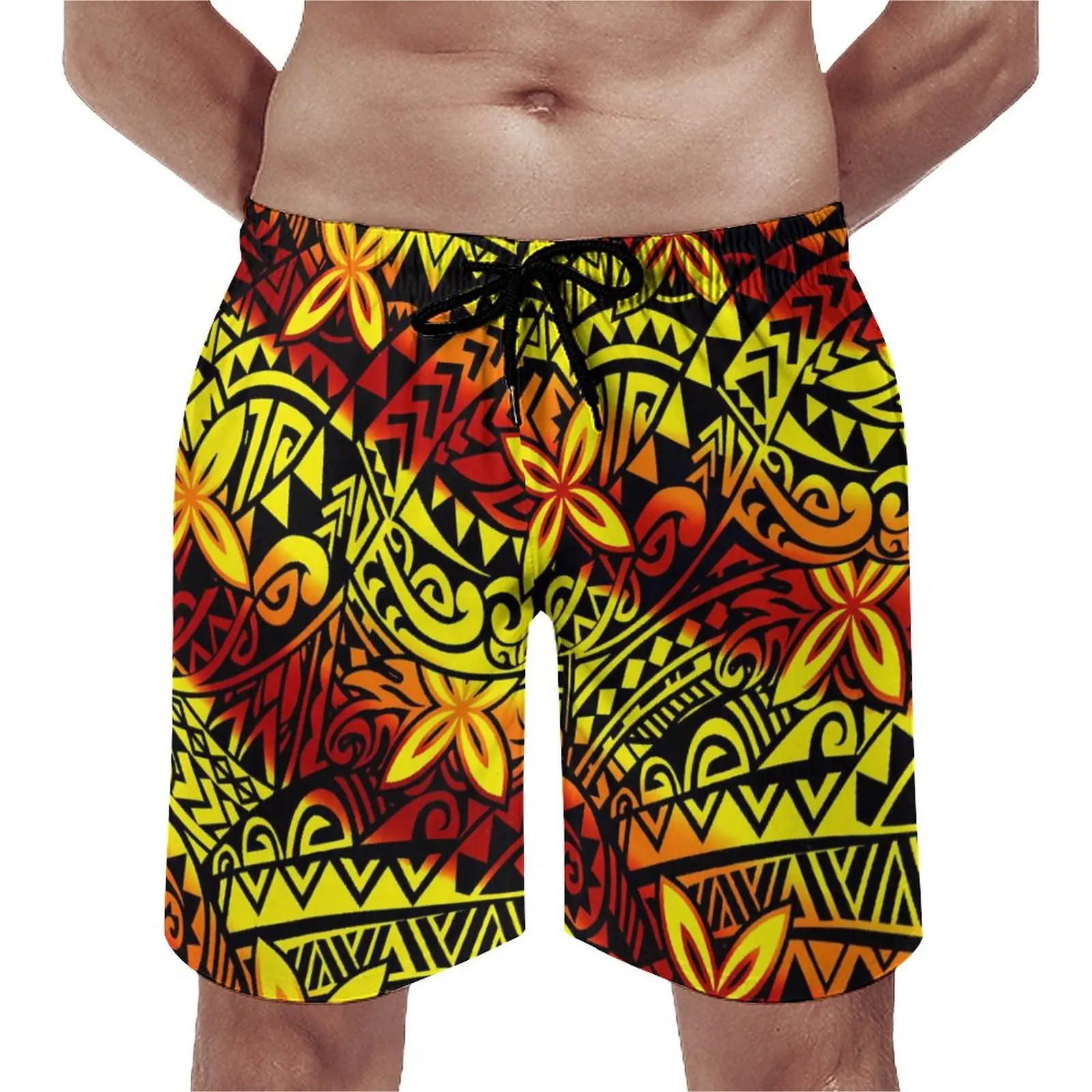 Summer Shorts Hawaiian Beach Vacation Surf Shorts Custom Polynesian Tribal Ethnic Style Printed Shorts Pool Party Shorts