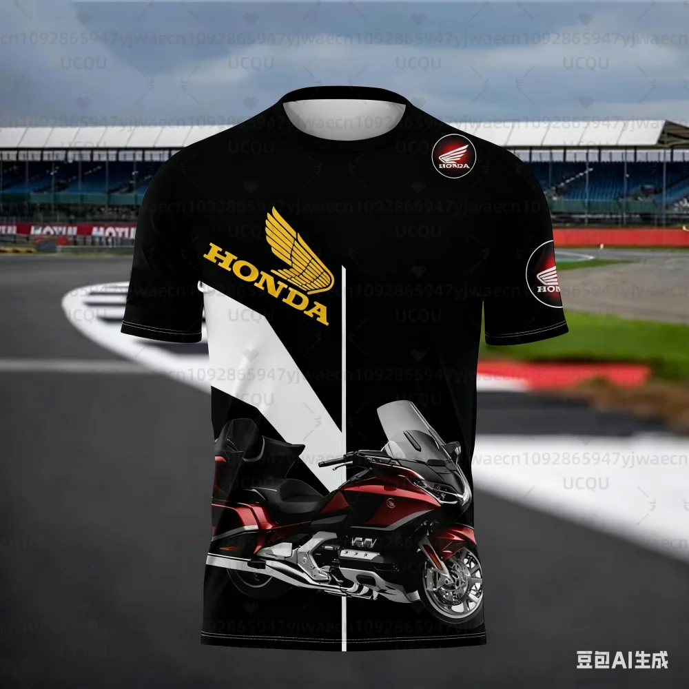 

Honda быстросохнущая гоночная мужская мотоциклетная байкерская спортивная одежда с 3D принтом, легкая уличная футболка с короткими рукавами для любителей велоспорта