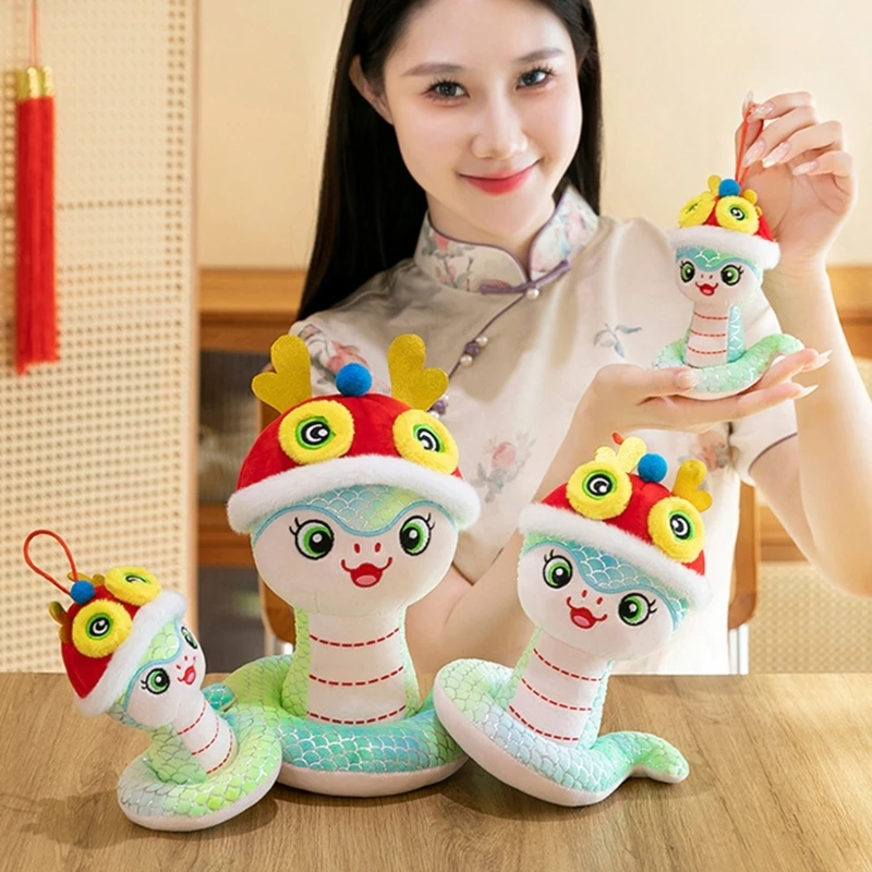 

ГОРЯЧАЯ китайская новогодняя плюшевая игрушка-змея 2025 Zodiacal Mascots, кукла, мягкая игрушка для домашнего декора, фестиваль, подвесное украшение