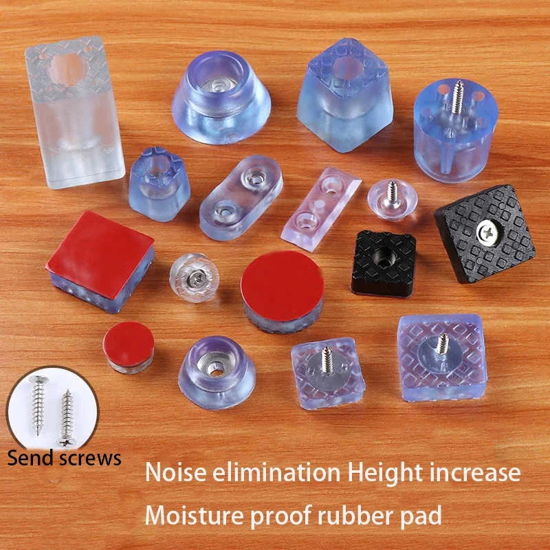 4-8Pcs Rubber Furniture Tables Chairs Foot Mats Sofas Chairs Tables Silent and Moisture-Proof Protection Foot Nails Transparent