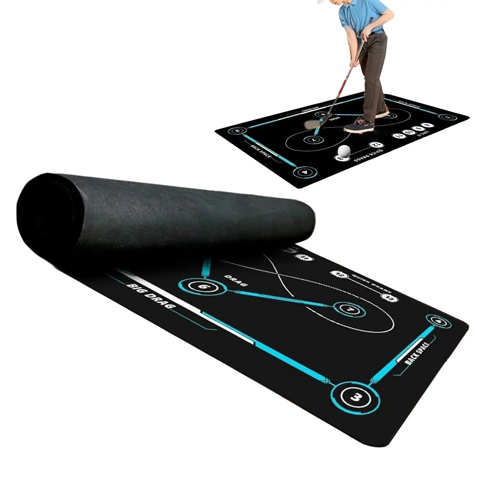 

Hockey Training Mat Indoor Outdoor Quiet Non-Slip Large Stickhandling Pad Training Equipment For Adults Kids Soccer Lovers