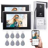 TMEZON 7 Inch Tuya App 1080P Wifi Smart Video DoorPhone Intercom System with  Wired Doorbell APP/Password/Card Swipe TouchScreen