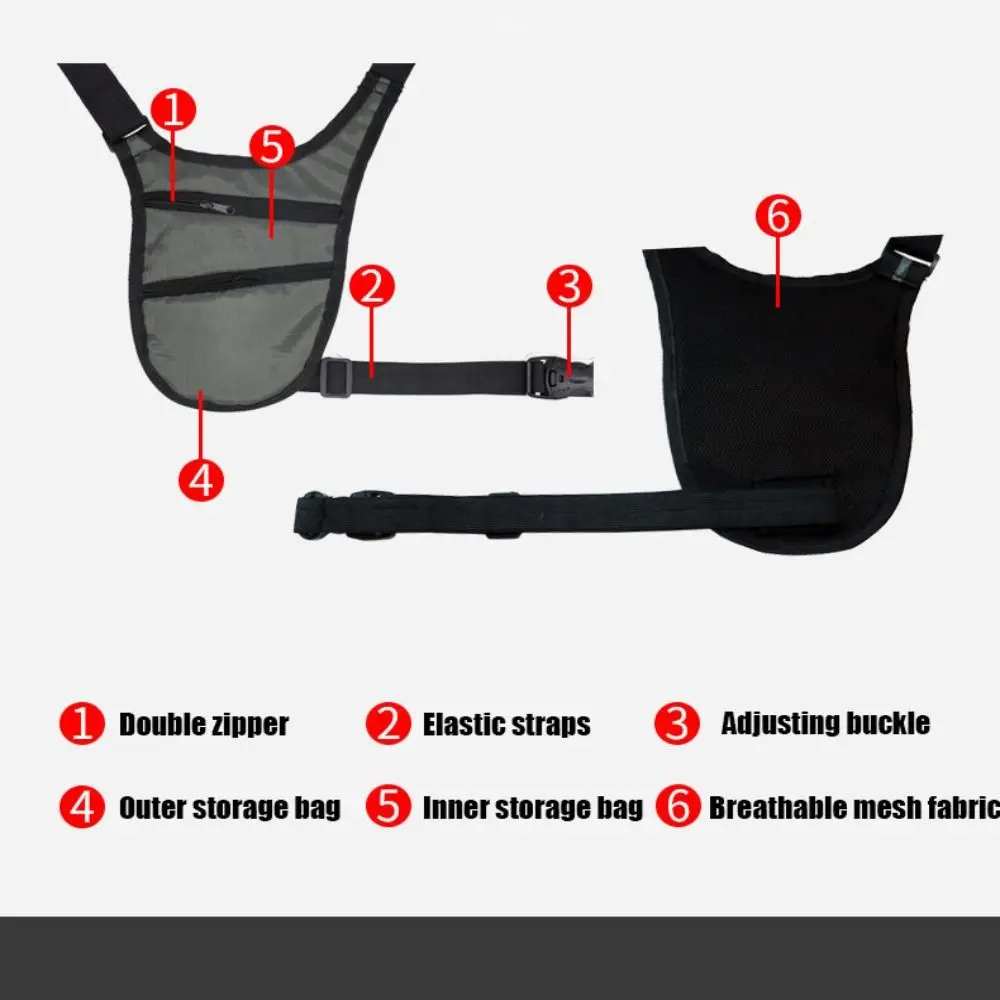 حقائب خصر للسفر غير مرئية، جيوب متعددة، قماش مسامي، حقيبة خصر مضادة للسرقة، حزام تريلين قابل للتعديل