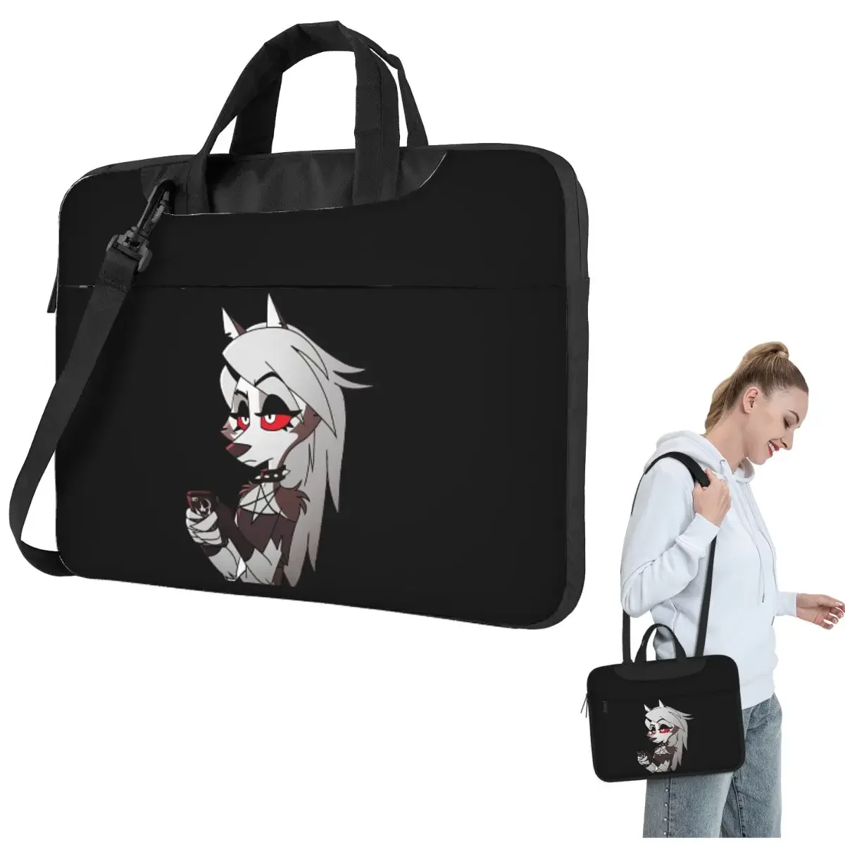 Helluva Boss Loona Crossbody Laptop Bag Case Computer Bag Resistant Protective Notebook Pouch for Lenovo