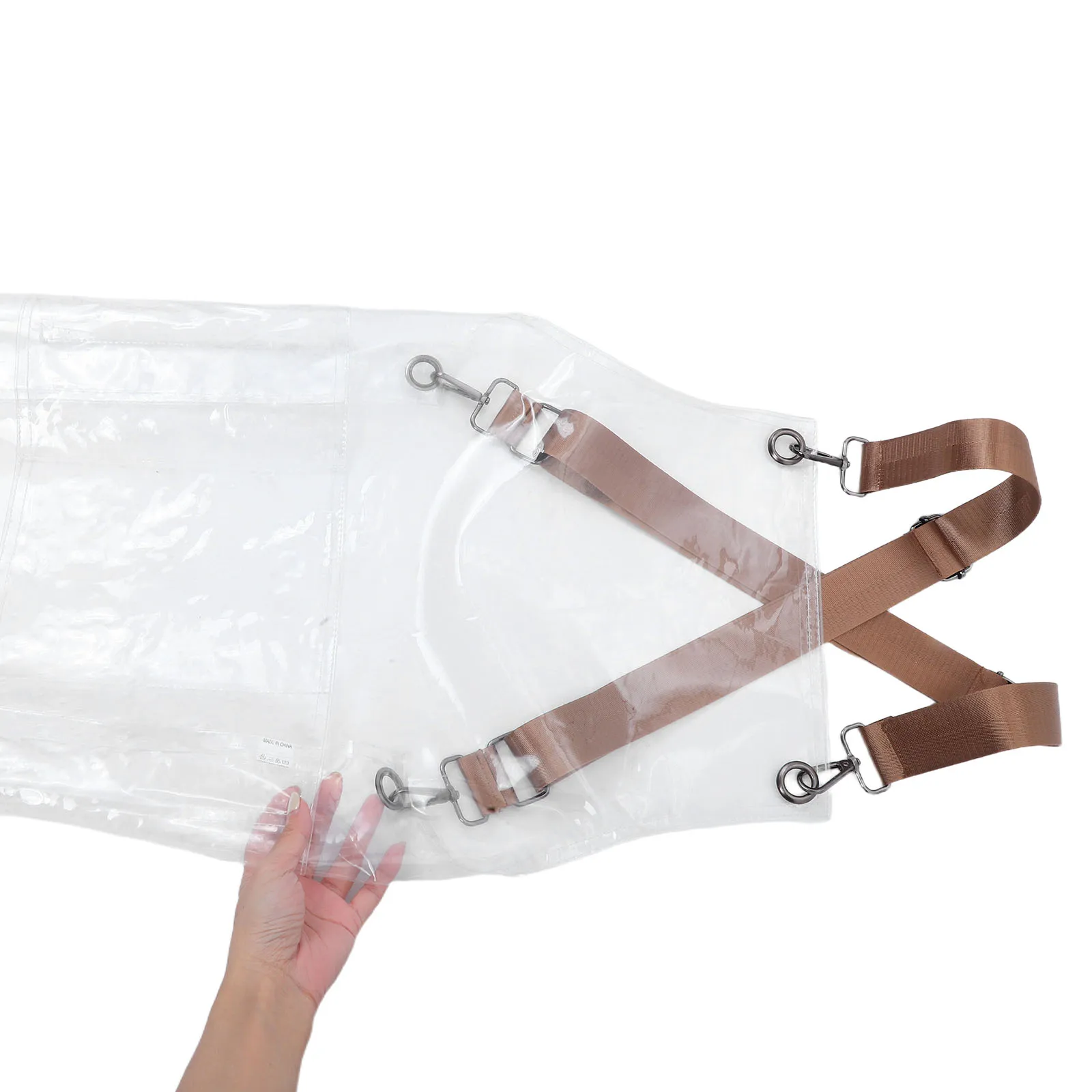 

Hairdresser Clear Waterproof Oil-Proof Tpu Salon Apron For Women Adjustable Strap Short Apron For Kitchen Barber Cooking