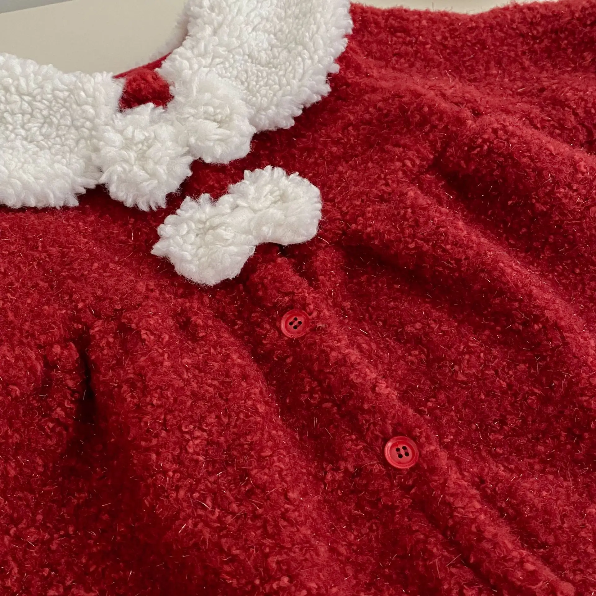 2025 شتاء جديد الأطفال طويلة الأكمام معطف دافئ زائد المخملية سميكة الفتيات لطيف القوس التلبيب مبطن سترة الاطفال القطن وسادة مبطنة