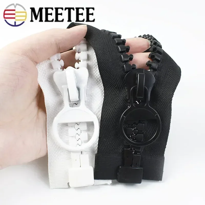 Meetee 1Pc 20# Large Resin Zipper 60-500cm Open-End Long Zip Closure for Jacket Coat Tent Zippers Replacement Sewing Accessories