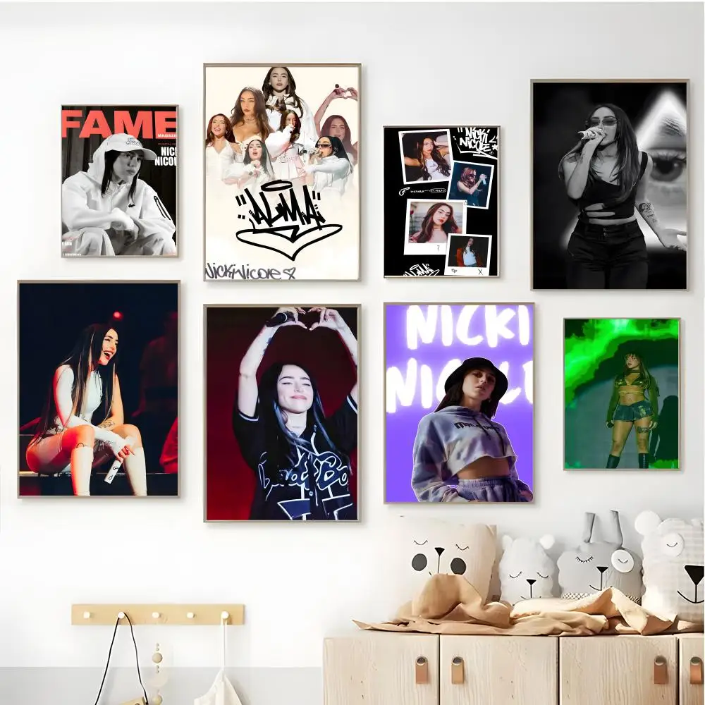 Póster de Nicki Nicole Singer Alma, arte HD, pared adhesiva, impermeable, decoración estética para el hogar, sala de estar, bar