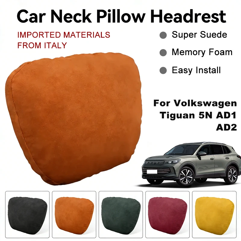 

Italy Suede Car Neck Rest Pillow For Volkswagen Tiguan 5N AD1 AD2 Seat Head Neck Support Cushion Auto Interior Accessories